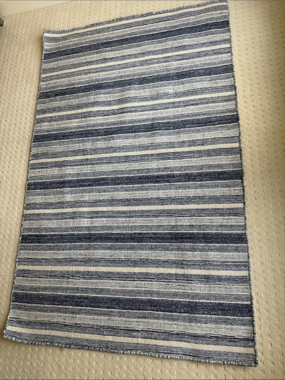 Serena & Lily Brynwood 3x5 Blue and White Striped Rug